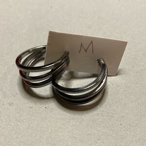 *BOGO FREE* Three hoop silver earrings